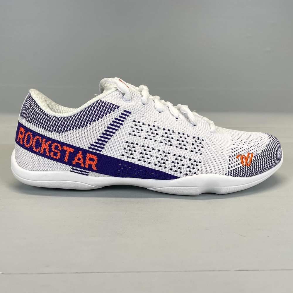 Varsity Rockstar Cheer Shoes Womens Size 7 White Purple Mesh Lace Up Sneakers